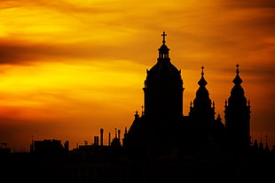 silhouette of cathedral