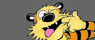 orange tiger illustration, Calvin and Hobbes, comics
