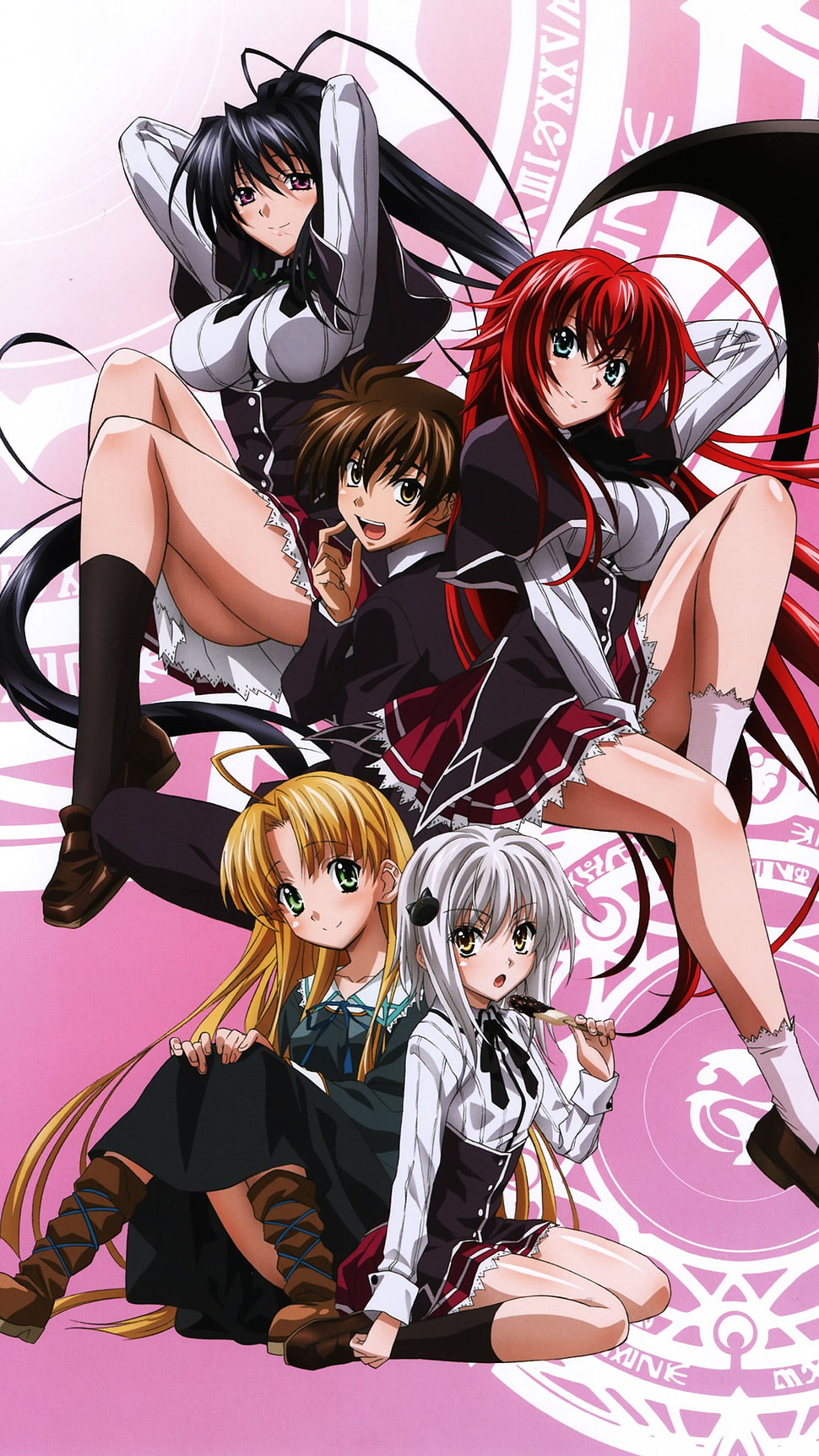 High School DxD illustration, Highschool DxD, Gremory Rias, Toujou Koneko, Himejima Akeno HD wallpaper