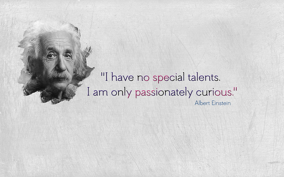 Albert Einstein illustration with text overlay, Albert Einstein, history, science, quote HD wallpaper