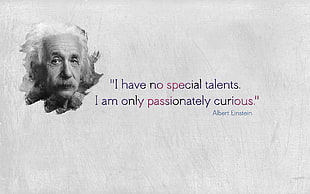 Albert Einstein illustration with text overlay, Albert Einstein, history, science, quote