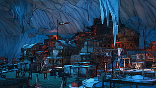 game map digital wallpaper, Borderlands 2, ice, snow