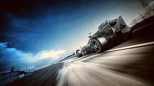 time lapse photo of formula 1 race track HD wallpaper