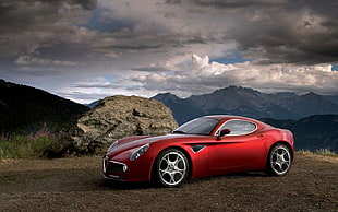 red ALFA ROMEO car, Alfa Romeo, Alfa Romeo 8C, car, red cars