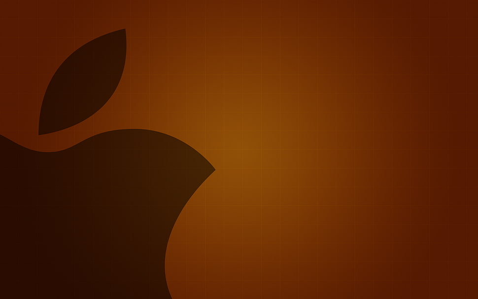 black Apple logo on brown surface HD wallpaper
