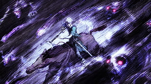 white haired animated character riding horse illustration, Kentaro Miura, Berserk HD wallpaper
