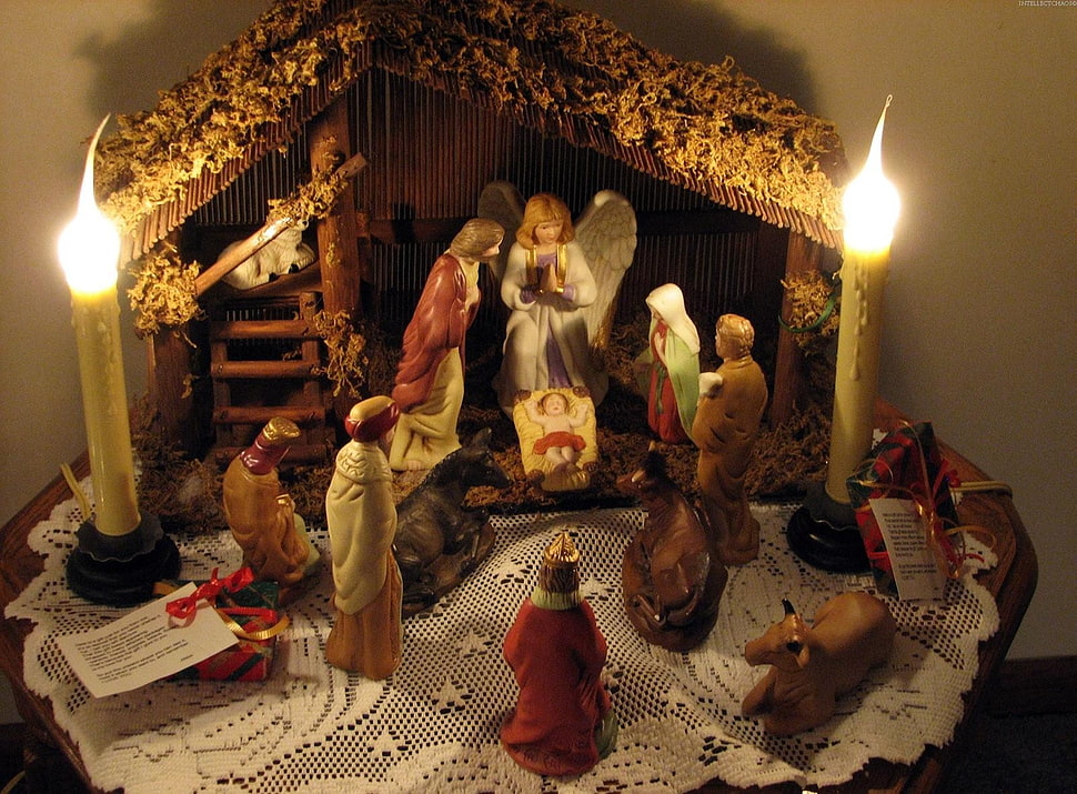 birth of Christ ceramic figurine HD wallpaper