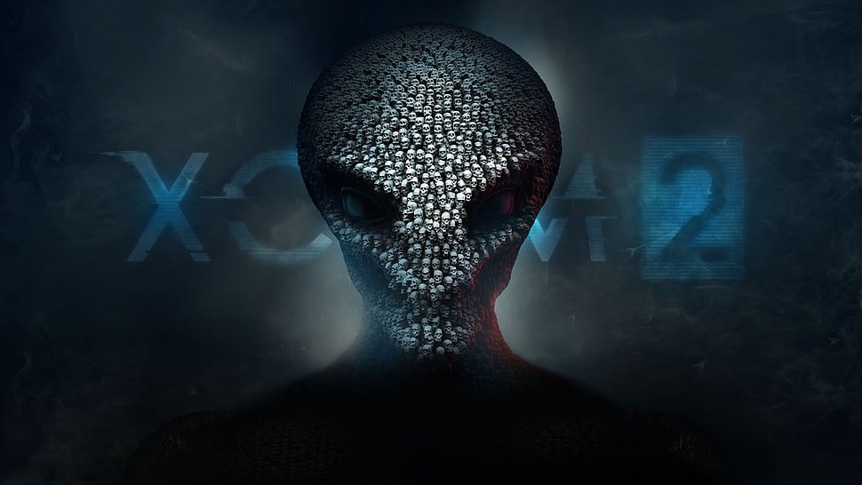 gray and black skull mask, x-com 2, video games, artwork HD wallpaper