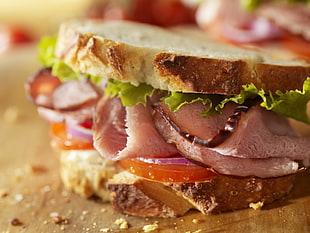 cold meat sandwich, food, burgers, sandwich, lettuce HD wallpaper