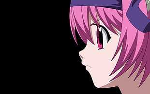girl anime character with short pink hair