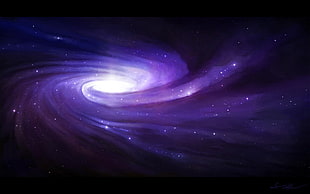 purple and white galaxy digital wallpaper, galaxy, spiral galaxy, space art, space