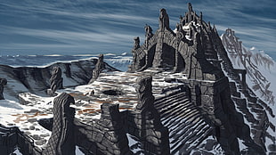 black concrete castle illustration, The Elder Scrolls V: Skyrim, video games