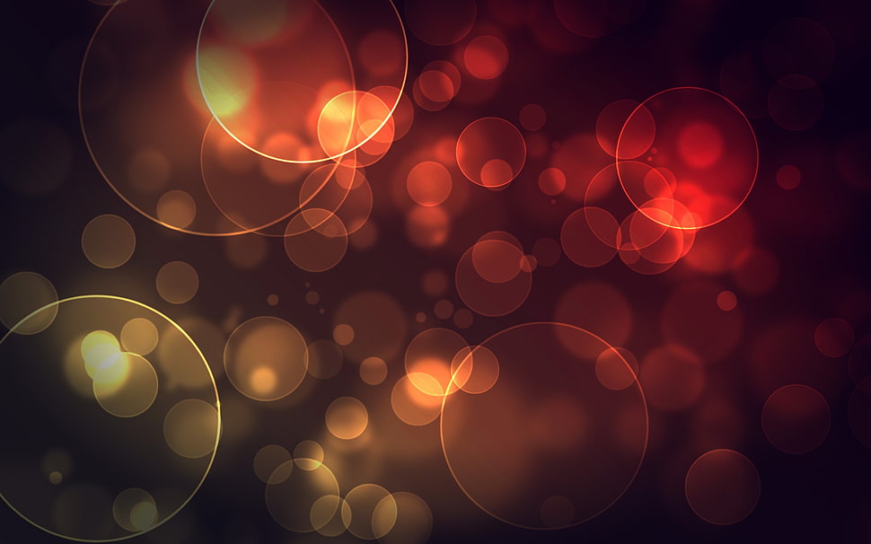 round orange and red lights digital wallpaer HD wallpaper