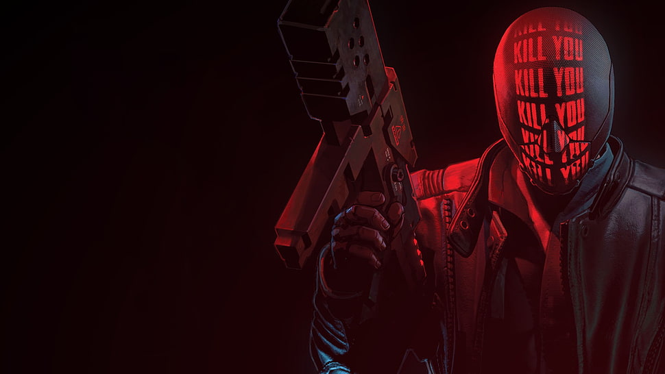 male character with rifle wallpaper, RUINER, weapon, gun, red HD wallpaper