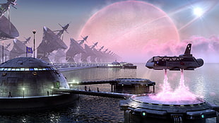 gray space craft, space