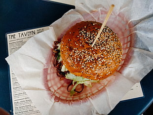 hamburger with meat, Hamburger, Sesame, Buns HD wallpaper