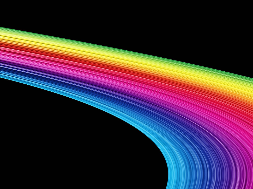 blue, pink, red and yellow optical LED logo HD wallpaper