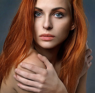 photography of orange haired woman
