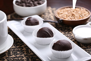 three chocolate balls