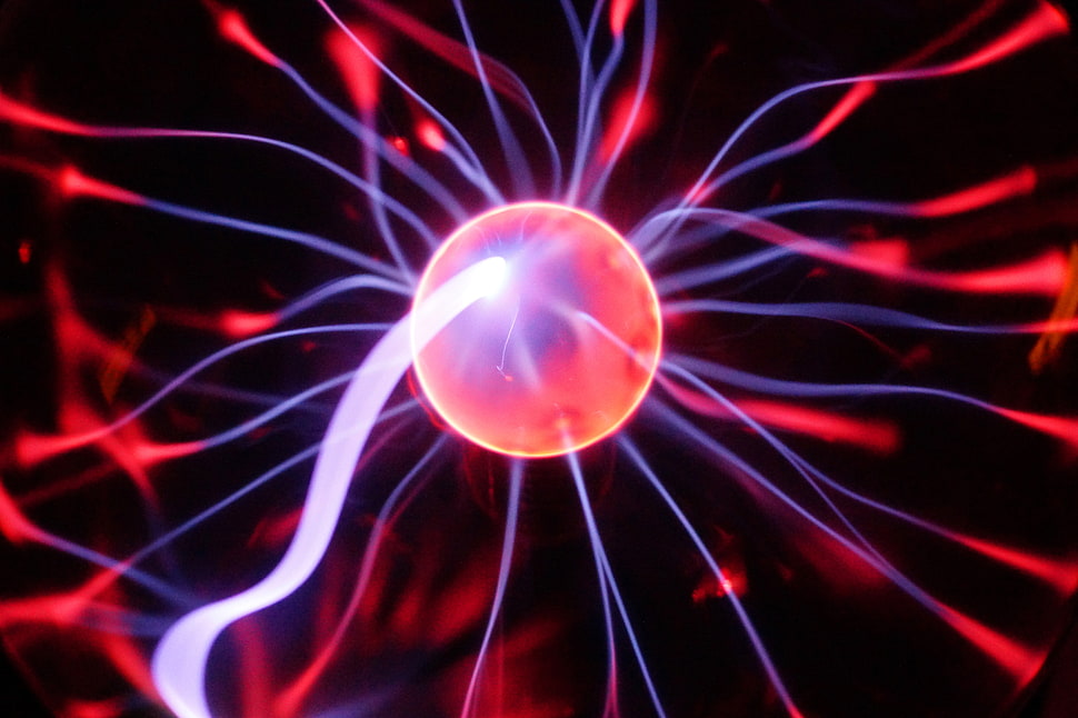 red and white Ball light illustration HD wallpaper