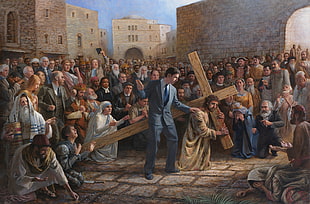 Jesus crucifision painting