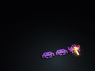 purple fuse bead decor, Space Invaders