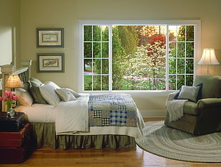 bedroom with open window pane