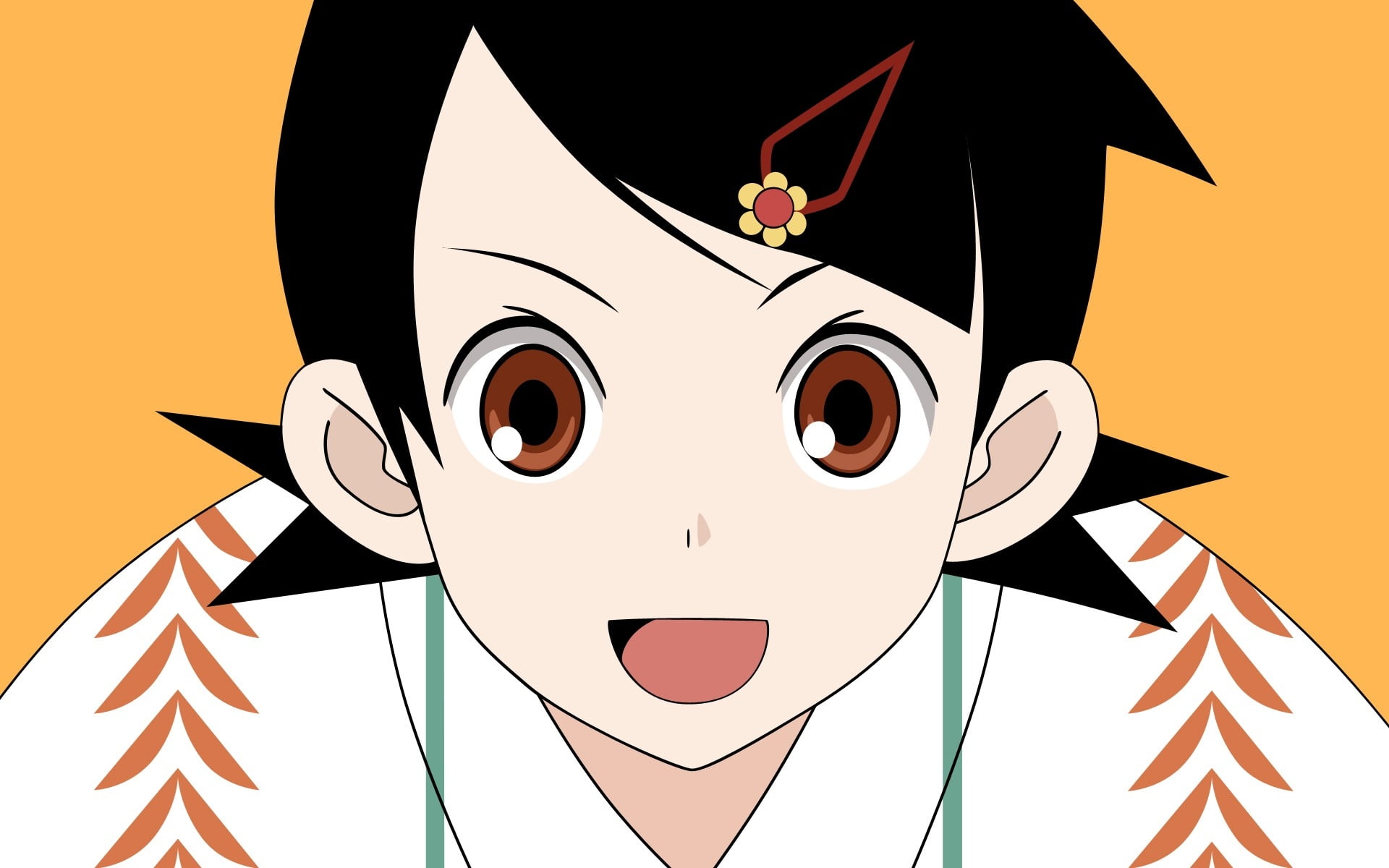 Online crop | black hair anime character smiling HD wallpaper