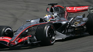 red and black F-1, Formula 1, McLaren Formula 1, car