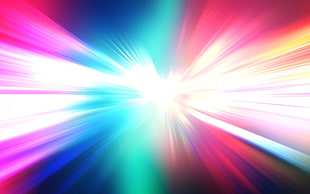 pink, green, blue, and red lights HD wallpaper