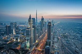 Dubai, UAE, Dubai, city, aerial view, skyscraper