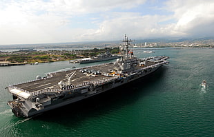 black aircraft carrier, warship, USS Ronald Reagan, USS Ronald Reagan (CVN-76), aircraft carrier HD wallpaper