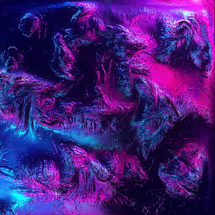 purple and black abstract painting, Stu Ballinger, abstract, 3D