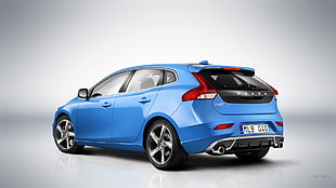 blue Volvo V60 5-door hatchback, car, Volvo V40, blue cars