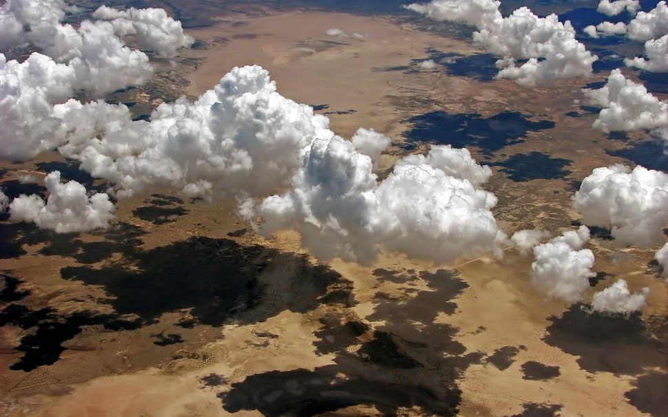Clouds,  Height,  Shadows,  Land HD wallpaper