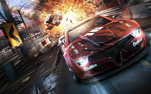 racing car game application digital wallpaper, Split Second, video games