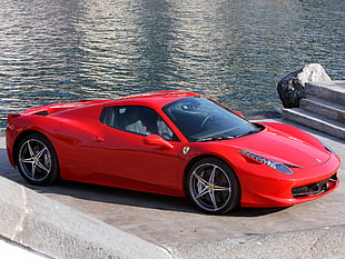 red Ferrari 458 italia HD wallpaper