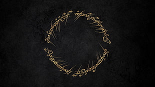 black background with text overlay, The Lord of the Rings, The One Ring, typography