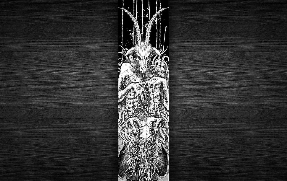 Baphomet sketch, monochrome, Devil, Satan HD wallpaper