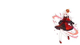 black and red dressed female character, simple background, lolita fashion, Anna Kushina, K Project