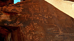 Cave,  Wall,  Drawings,  Hieroglyphs HD wallpaper