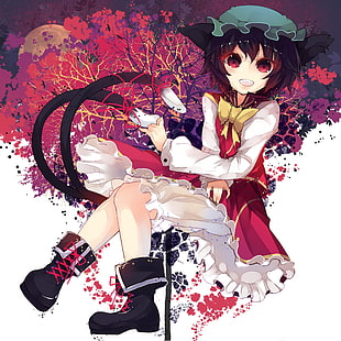 female anime character digital wallpaper, Touhou