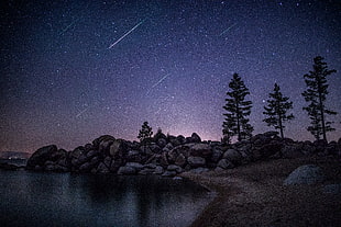 shooting star illustration, lake tahoe