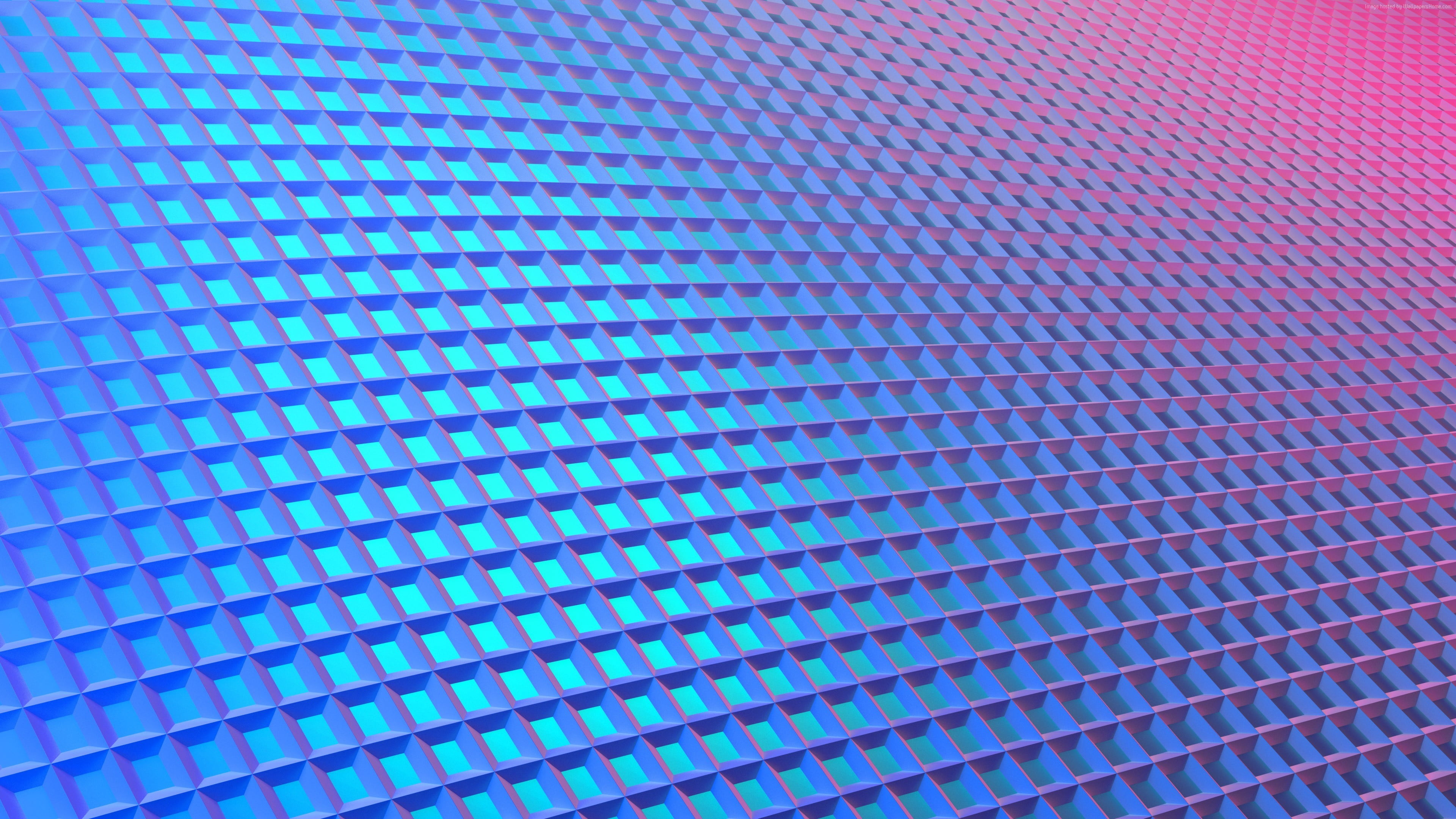 blue and pink wallpaper, abstract, grid, waffles