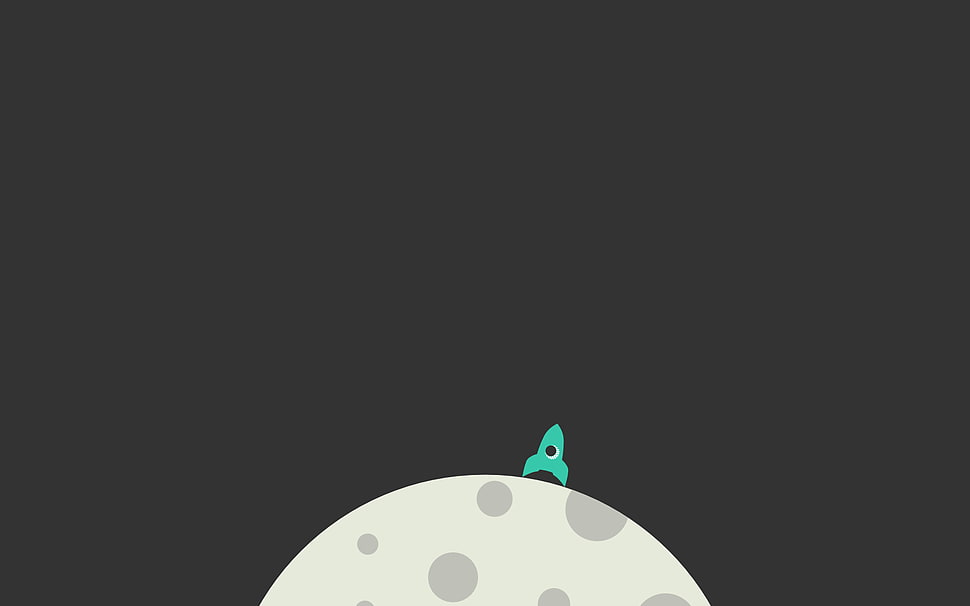 digital art, minimalism, gray background, planet HD wallpaper