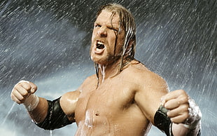 men's black hand support, WWE, Triple H HD wallpaper