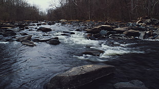 body of water, water, long exposure, rock HD wallpaper