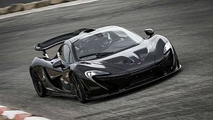 black and white car die-cast model, car, McLaren P1