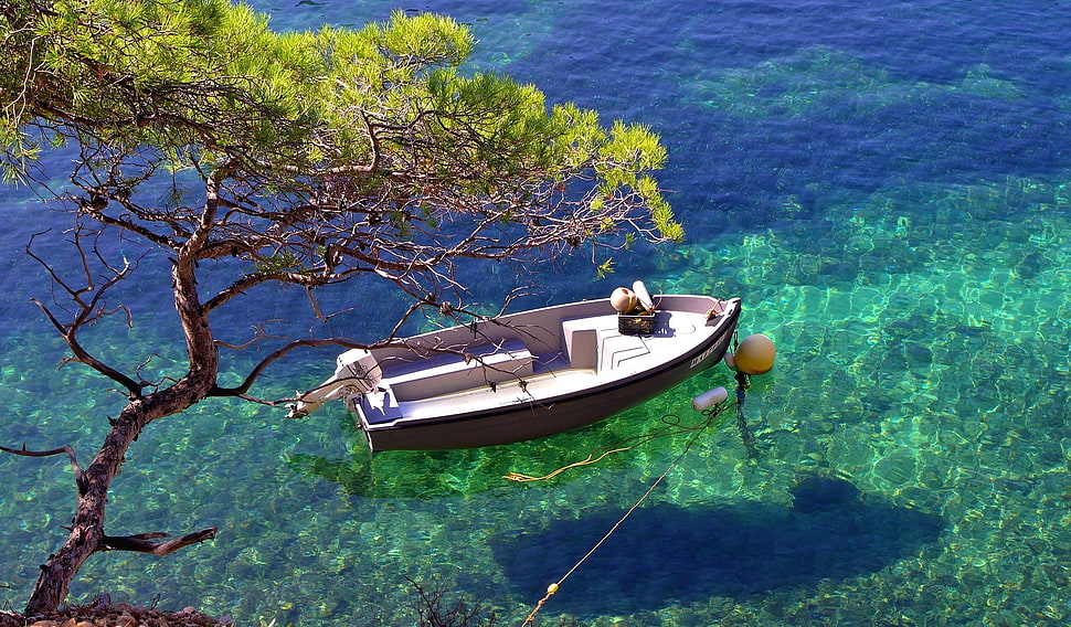 brown jon boat, boat HD wallpaper