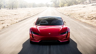 red Tesla Roadster